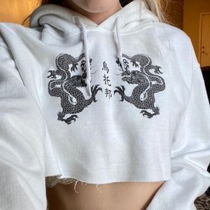 UO Dragon Cropped Hoodie